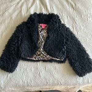 Betsy Johnson fluffy furry jacket size S